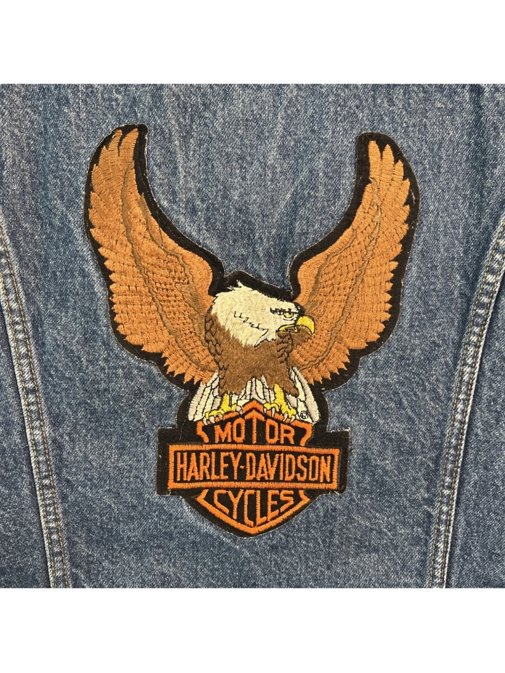 Vintage 80’s Levi’s Denim Sherpa Lined Vest Harley-Davidson Made In USA Size Med - Picture 3 of 16